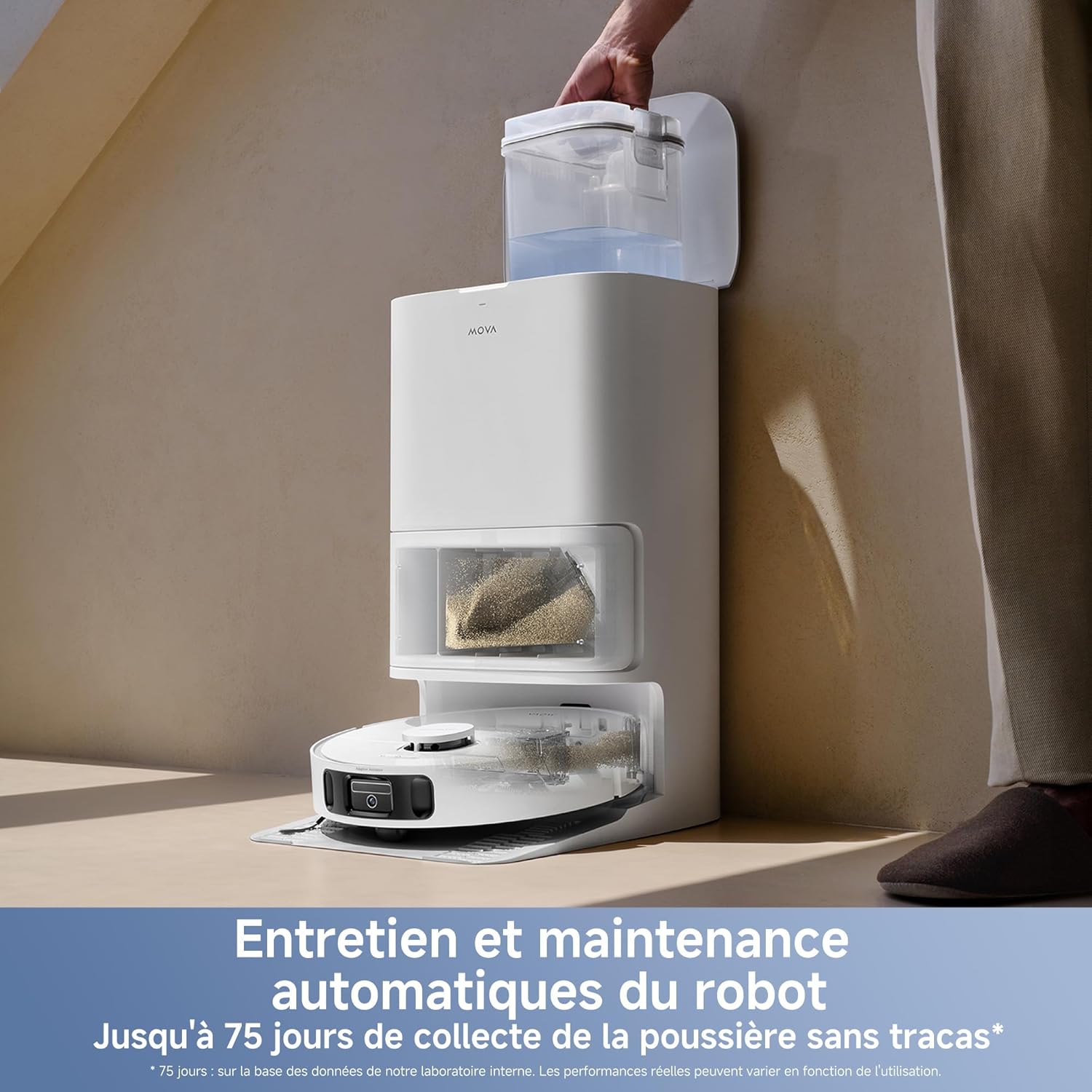 Robot aspirateur et Laveur à vidage Auto E40 Ultra avec Aspiration de 19 000 Pa, Brosse latérale Anti-nœuds