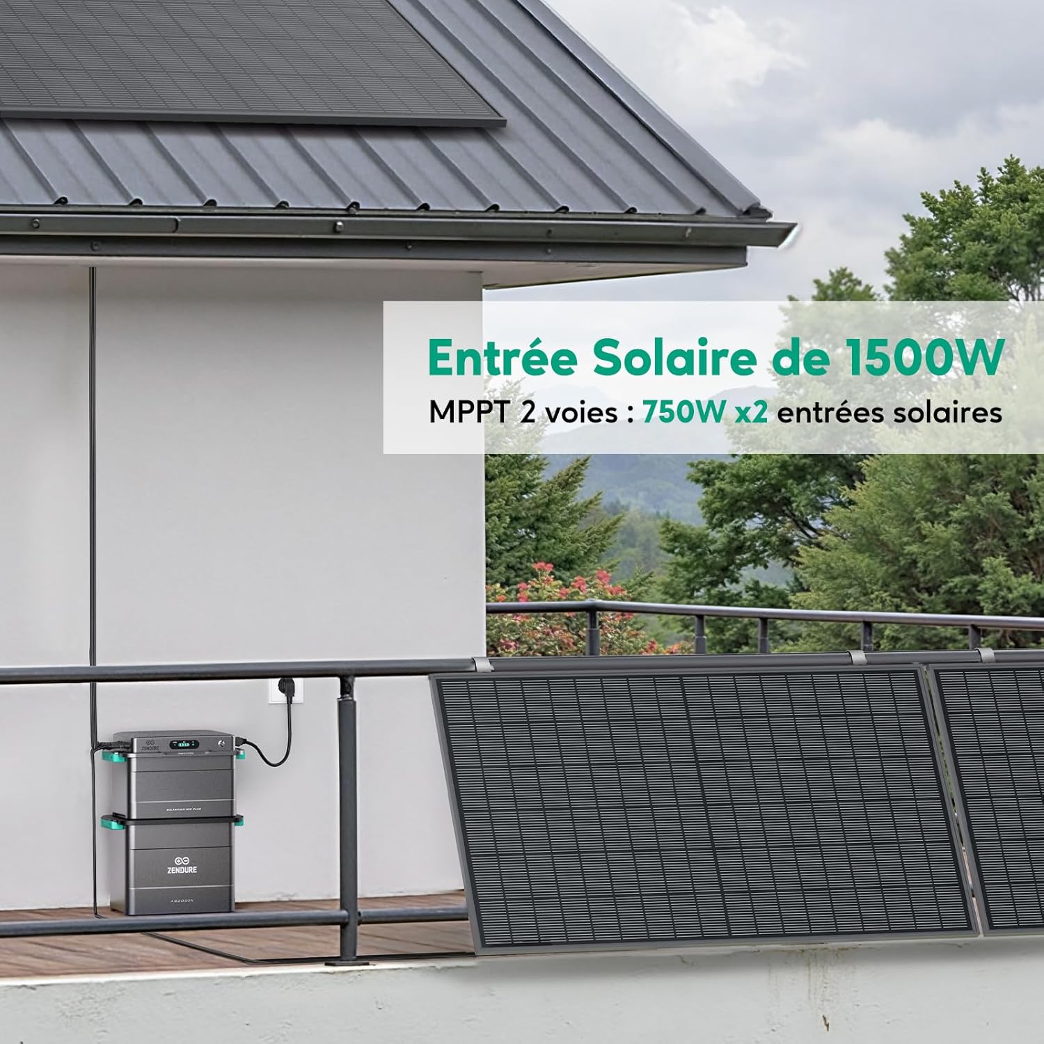 SolarFlow 800 Plus - Centrale Balcon 1920Wh, Onduleur de Balcon 800W, Gestionnaire IA ZENKI