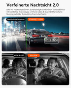 N2X 2.7K+1080P Dashcam Voiture Avant Intérieur, Support LTE, 5GHz WiFi GPS, APP & Commande Vocale