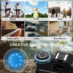 Appareil Photo Numérique 6K 64MP avec WiFi, Carte TF 64 Go, Microphone, Autofocus