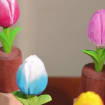 Tulipe en bois artisanale, décoration de bureau fleur en bois, ornement de maison