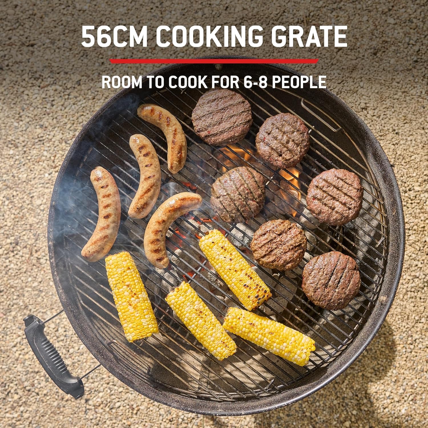 Bar-B-Kettle barbecue à charbon (2026) / couvercle et cuve émaillés, thermomètre intégré, bac à cendres