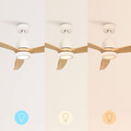 WINDSTYLANCE NATURAL WOOD, Ventilateur de plafond avec lumière, Wifi et télécommande, 6 vitesses