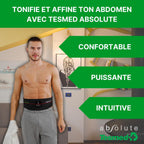 Absolute Ceinture Abdominale, electrostimulateur Musculaire Bado centraux et latéraux, Rechargeable
