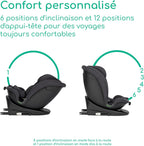 RevolveFix 360 i-Size, Siège Auto Pivotant 360, Siège Auto ISOFIX, Top Tether, 6 Positions Inclinaison