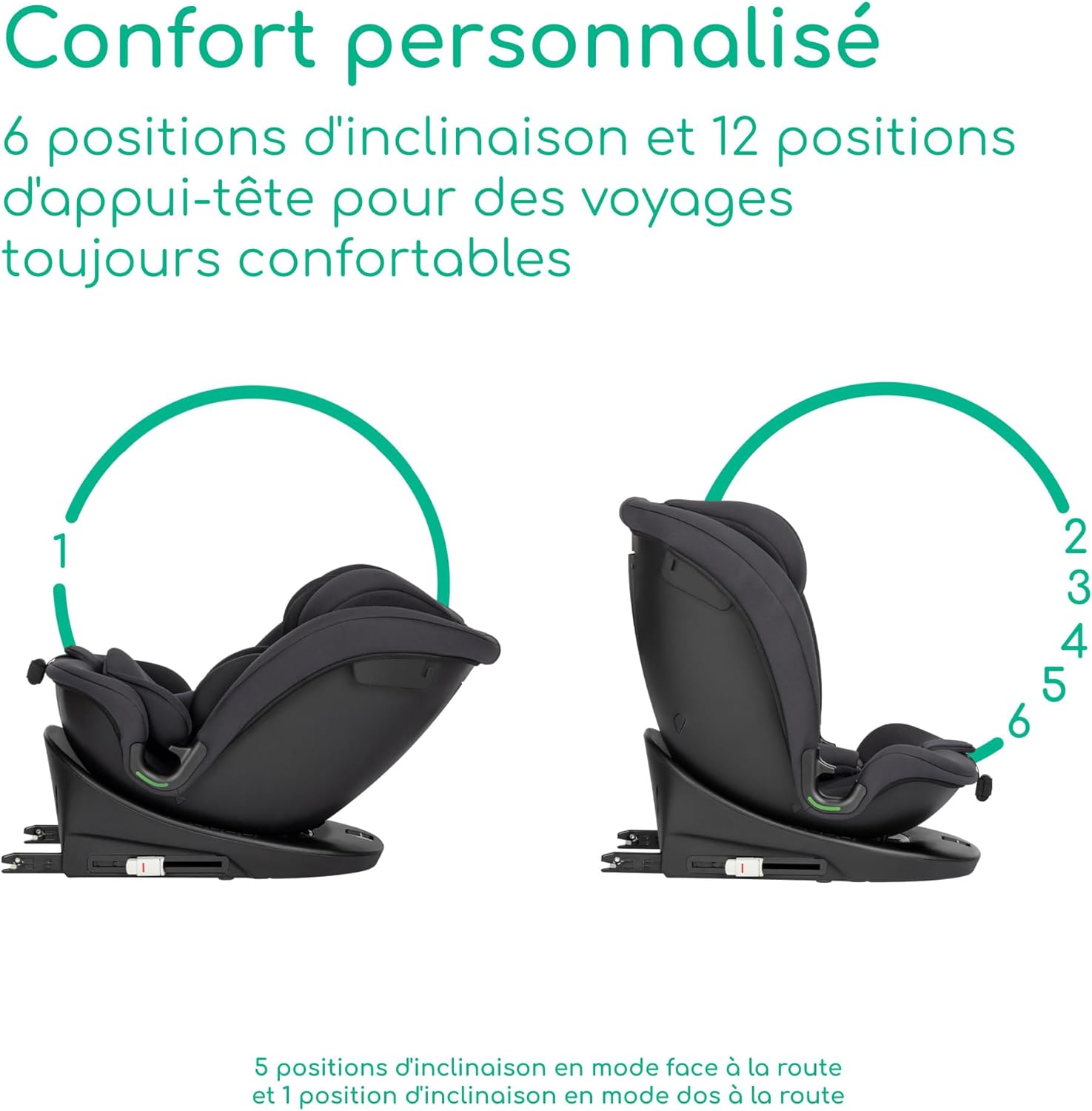 RevolveFix 360 i-Size, Siège Auto Pivotant 360, Siège Auto ISOFIX, Top Tether, 6 Positions Inclinaison