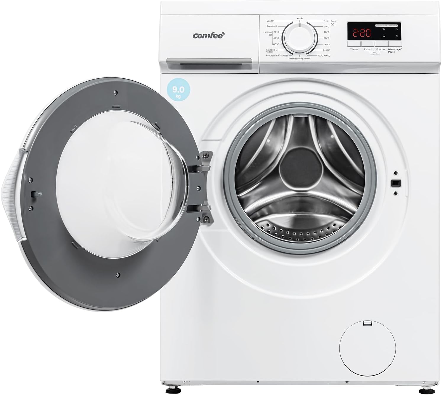 CFE12EW80/W-FR Lave-linge frontal 8KG, 15 Programmes, Prélavage, Blanc