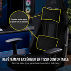 TC100 Relaxed Fauteuil Gaming - Coussin Lombaire, Coussin Repose-Nuque Détachable en Mousse à Mémoire de Forme