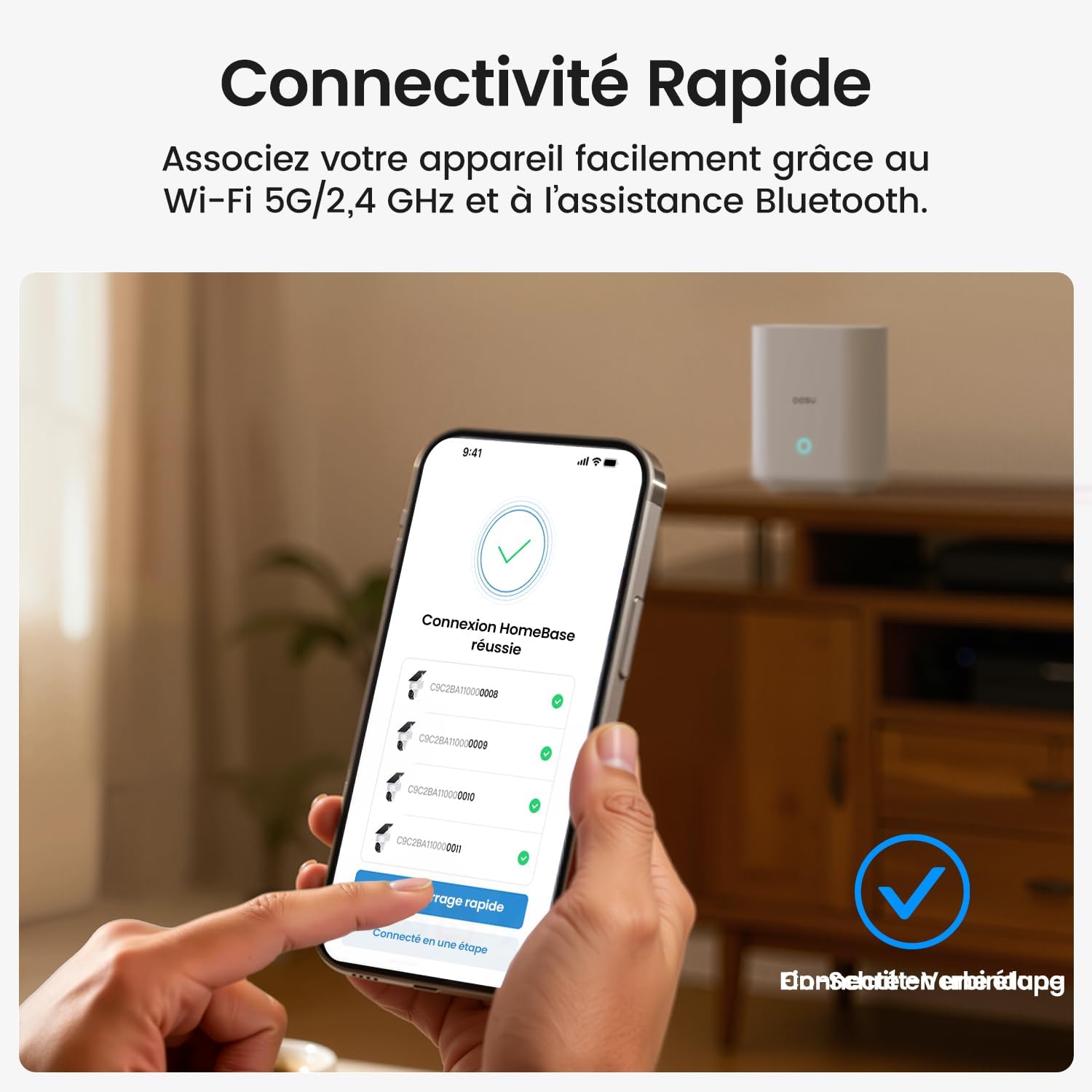 2K Camera Surveillance WiFi Exterieure Sans Fil Solaire, Kit de 4 Caméras & aosuBase