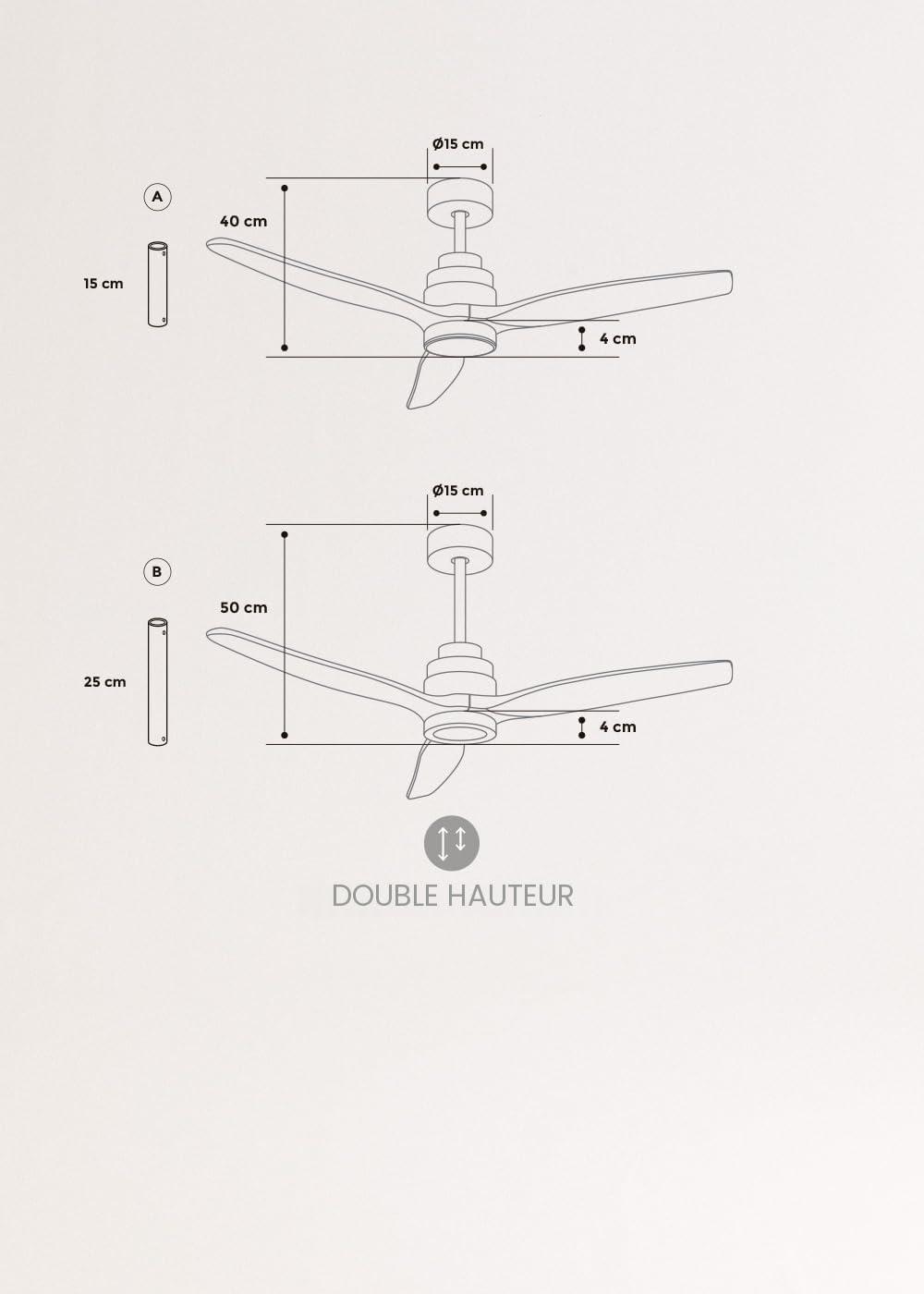 WINDSTYLANCE NATURAL WOOD, Ventilateur de plafond avec lumière, Wifi et télécommande, 6 vitesses