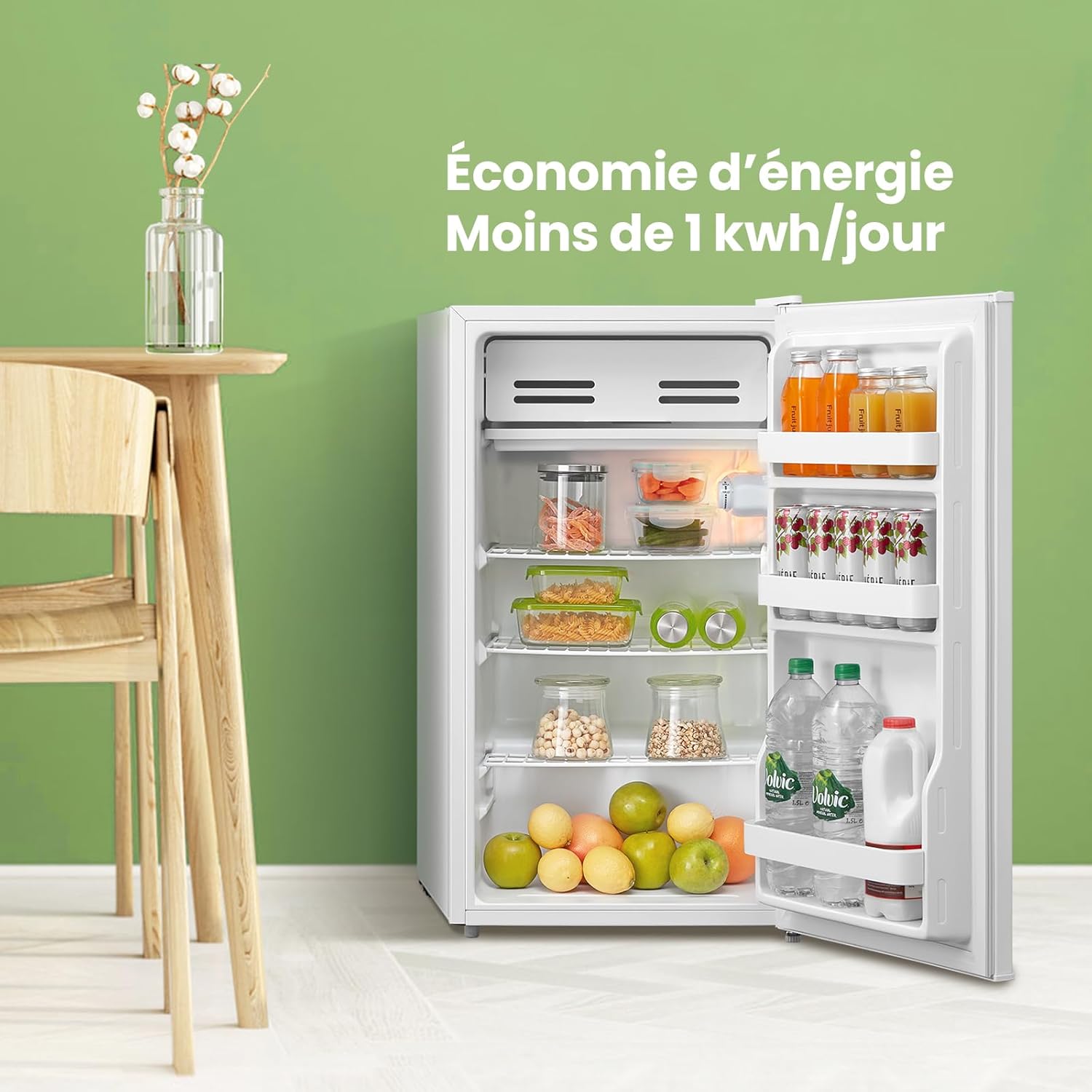 RCD93WH2(E) Réfrigérateur à une porte, 93 L, Contrôle de la température, Silencieux