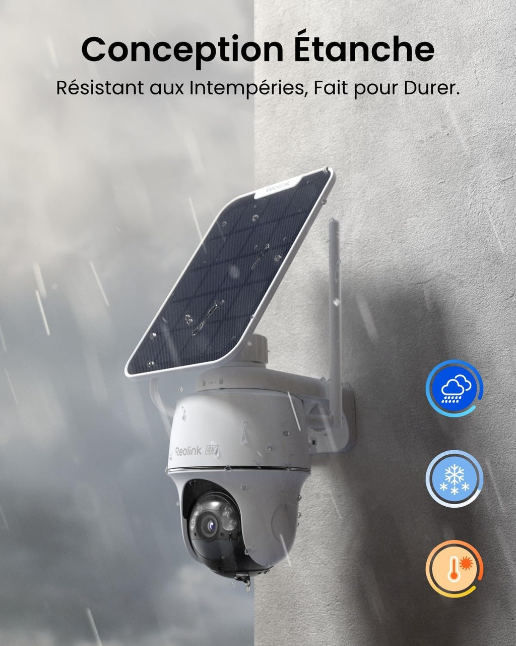 4K Camera Surveillance WiFi Exterieure, 2,4/5Ghz Wi-FI 6, Détection Intelligent
