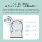 CFE12EW80/W-FR Lave-linge frontal 8KG, 15 Programmes, Prélavage, Blanc