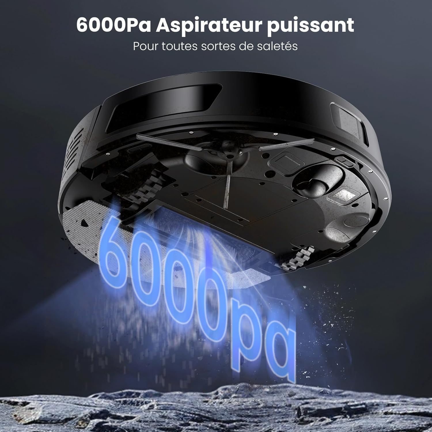 Q8 Aspirateur Robot avec Serpillière, 6000Pa, Navigation Lidar, Connecté Alexa