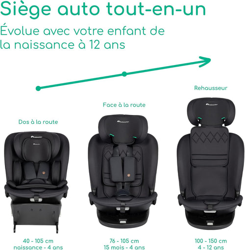 Bebeconfort RevolveFix 360 i-Size, Siège Auto Pivotant 360, Siège Auto ISOFIX, Top Tether, 6 Positions Inclinaison