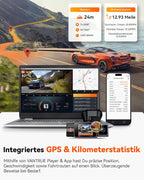 N2X 2.7K+1080P Dashcam Voiture Avant Intérieur, Support LTE, 5GHz WiFi GPS, APP & Commande Vocale