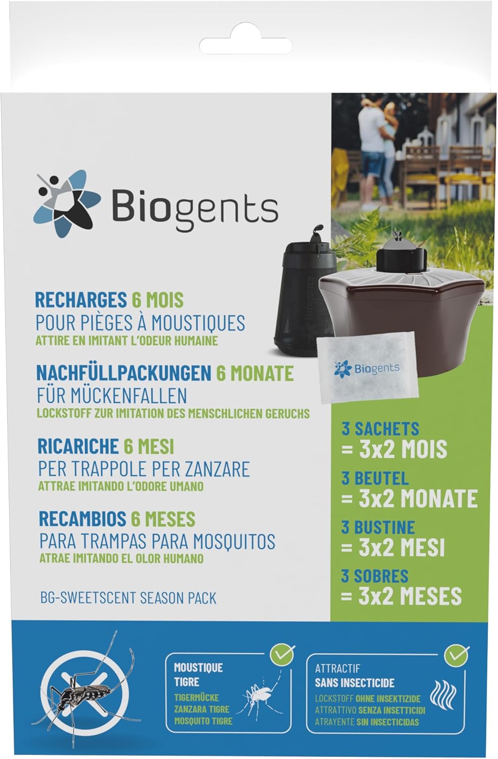 Piège Extérieur Anti-Moustiques Tigres + Recharge De 6 Mois