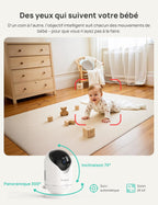 VistaView 5” Moniteur Bébé WiFi avec Support Clip - Caméra 2K HD, Contrôle Via Application