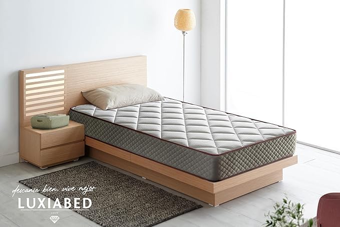 Matelas 135 x 180 cm, modèle Elixir, Viscoélastique double, Couleur grise. Hauteur 22 cm