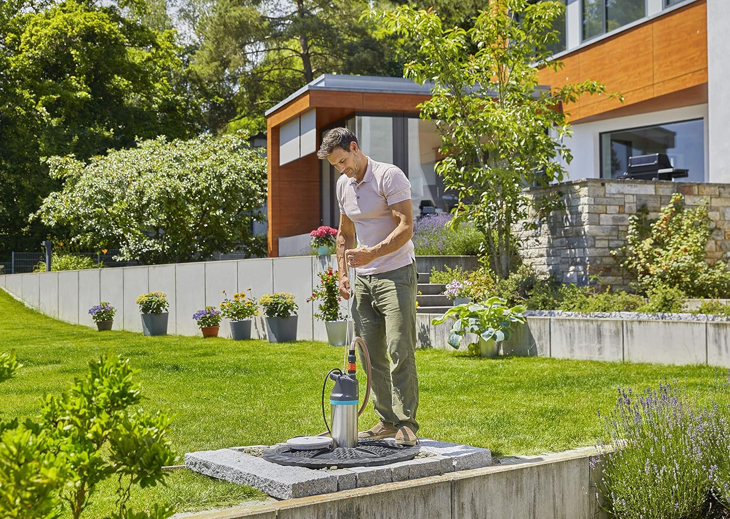 Pompe immergée d'arrosage 6100/5 inox auto, 1100W, Profondeur d'Immersion 17m