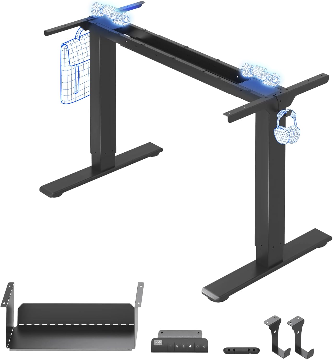 FlexiSpot Bureau Assis Debout Électrique à 2 Moteurs Charge, avec Panneau Smart à Fonctions Mémoires
