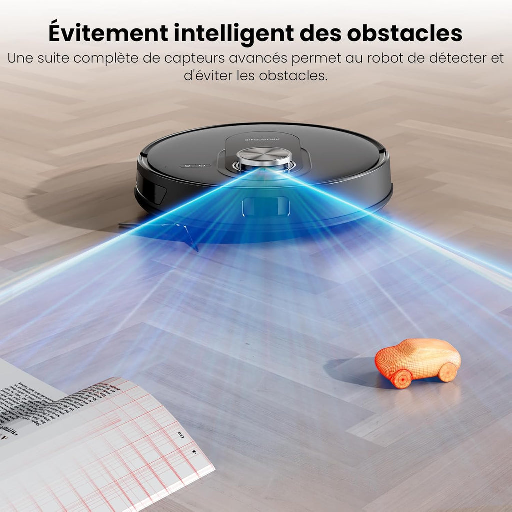Q8 Aspirateur Robot avec Serpillière, 6000Pa, Navigation Lidar, Connecté Alexa