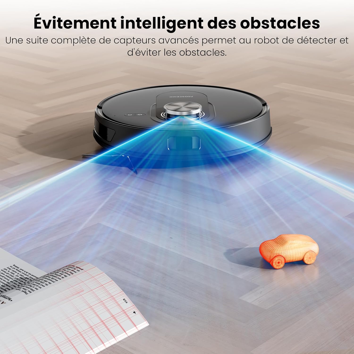 Q8 Aspirateur Robot avec Serpillière, 6000Pa, Navigation Lidar, Connecté Alexa