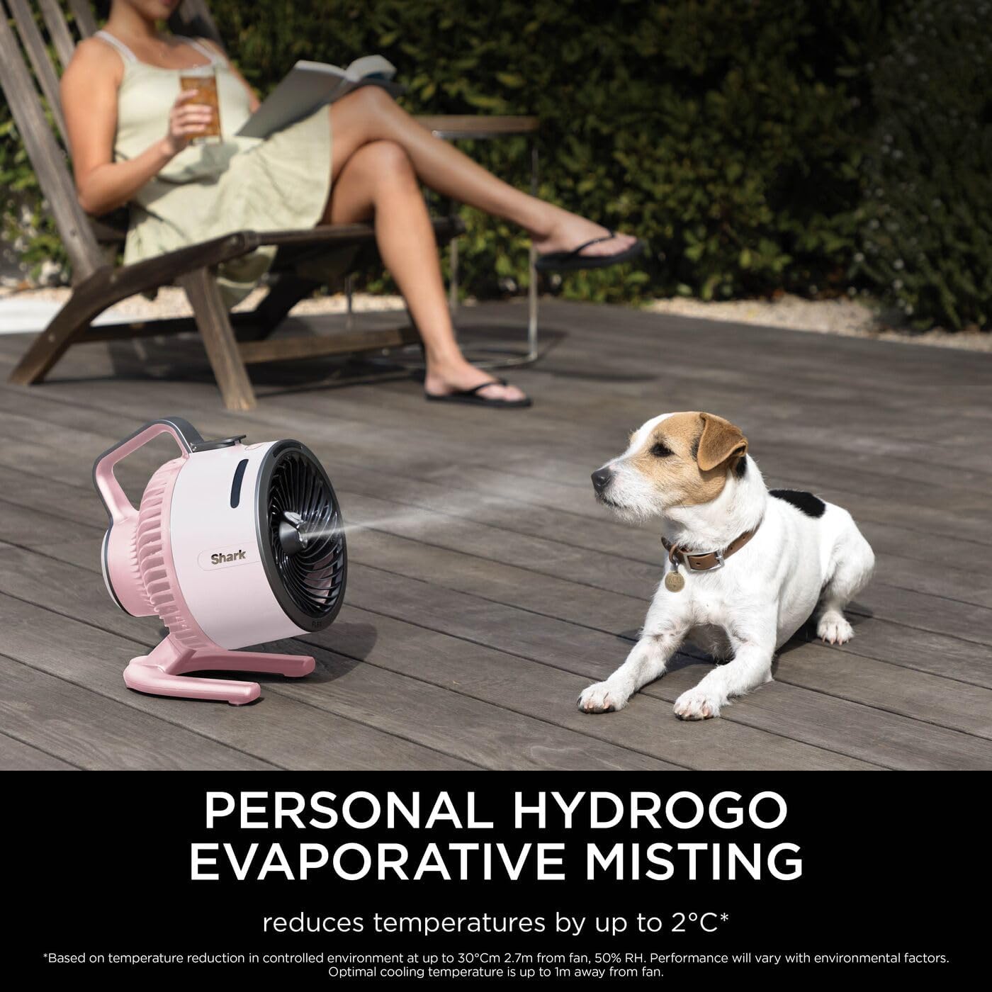 FlexBreeze HydroGo, ventilateur brumisateur portable, 5 réglages de vitesse, Quartz FA050EUPK