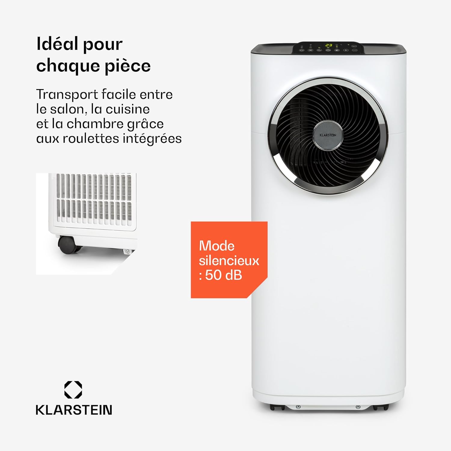 Kraftwerk Smart 12K Climatiseur Mobile - 12,000 BTU, WiFi & App Control, Ventilation 3 Niveaux