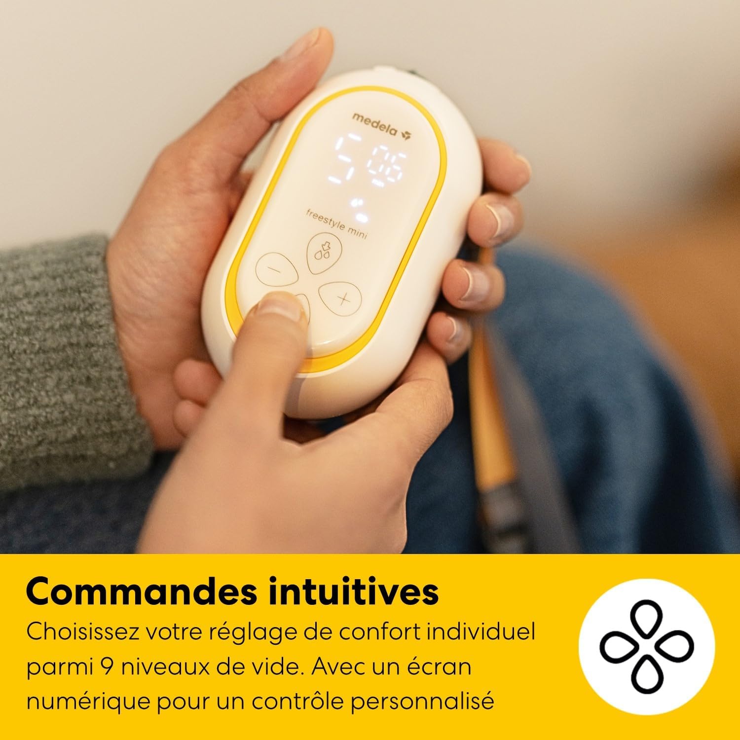Tire-lait double électrique Freestyle Mini Hands-Free avec collecteurs mains libres et batterie rechargeable