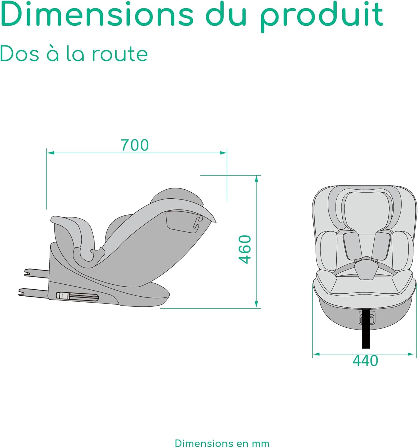 RevolveFix 360 i-Size, Siège Auto Pivotant 360, Siège Auto ISOFIX, Top Tether, 6 Positions Inclinaison