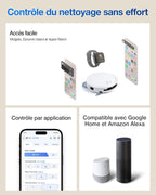 DEEBOT T50 Omni Gen3 Aspirateur Robot Laveur, 25 000 Pa, Brosse/Patin Extensibles