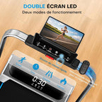 Tapis de Marche Pliable avec 12 Programmes HIIT Prédéfinis, Moteur Silencieux 2,75 CV, APP & Télécommande