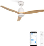 WINDSTYLANCE NATURAL WOOD, Ventilateur de plafond avec lumière, Wifi et télécommande, 6 vitesses
