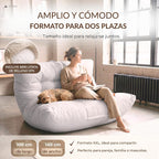 Fauteuil Pouf Salon Moderne – Pouffe Géant XXL pour 2 Personnes avec Remplissage - Gris
