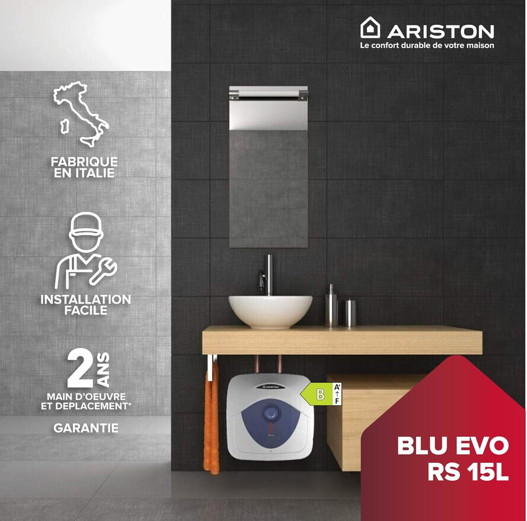 Blu Evo RS – Chauffe-eau Électrique 15 litres, Compact Sous-Evier, Puissance 2000W