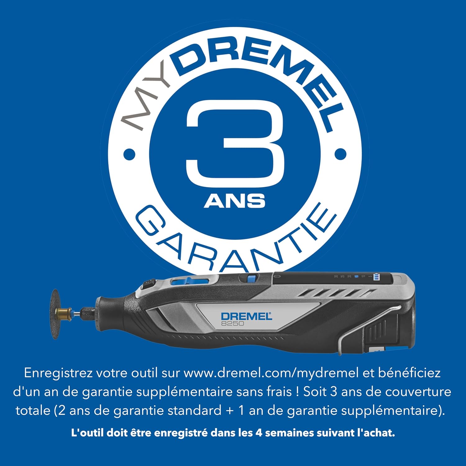 8250 Outil rotatif sans fil 12 V 5 000-30 000 tr/min Kit d'outils multifonctions sans balais avec boîte Dremel