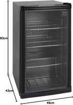 Professional Réfrigérateur à boissons GPC1088, métal/verre, 88 L, réfrigération statique