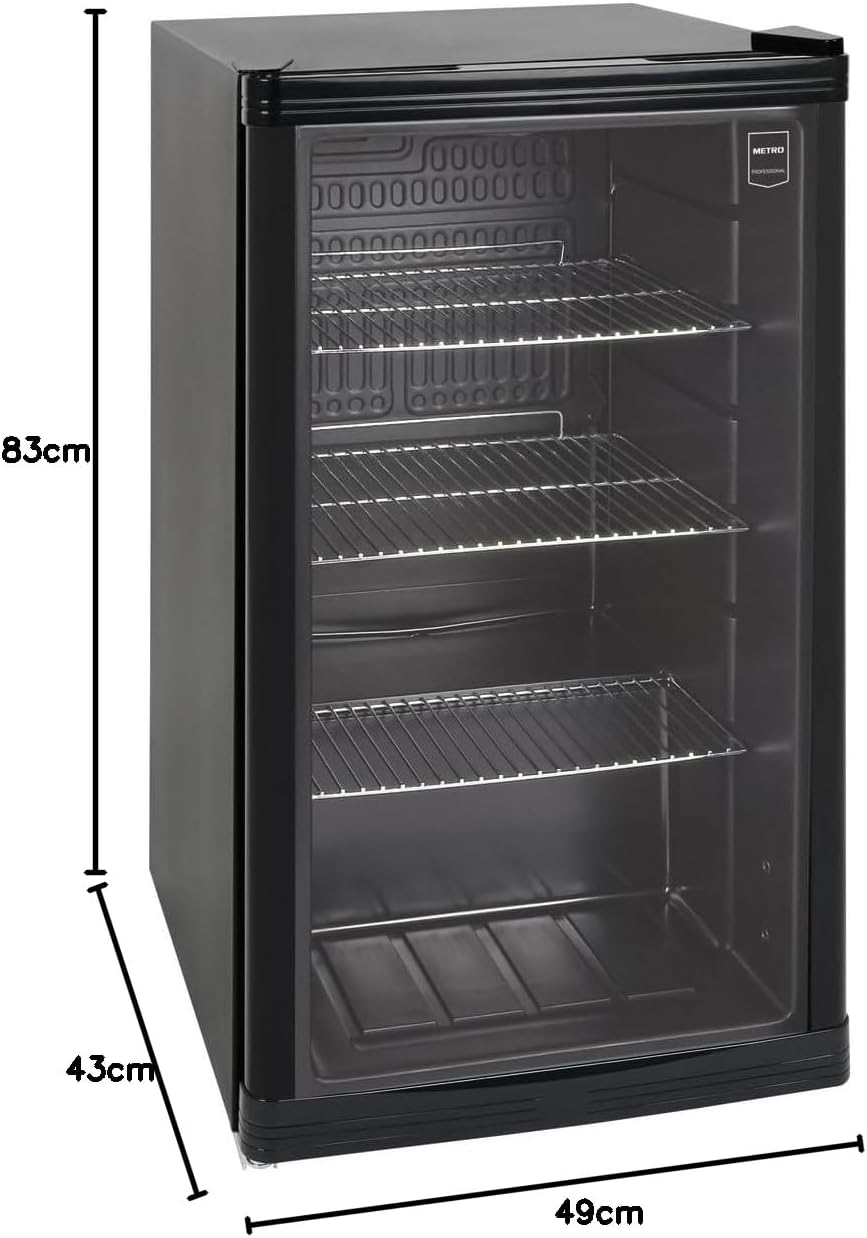 Professional Réfrigérateur à boissons GPC1088, métal/verre, 88 L, réfrigération statique
