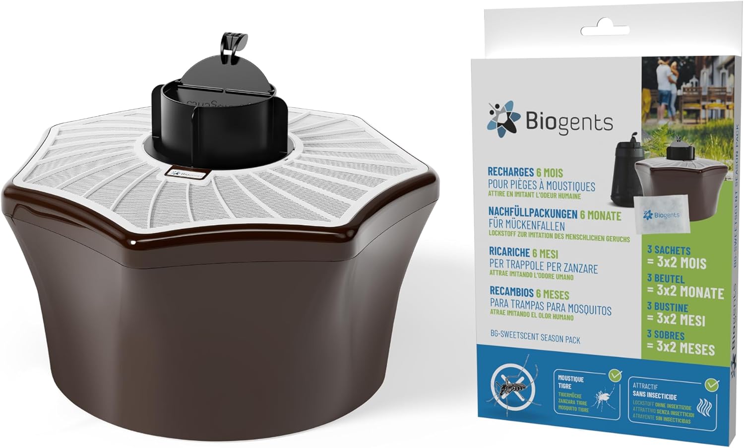 Piège Extérieur Anti-Moustiques Tigres + Recharge De 6 Mois