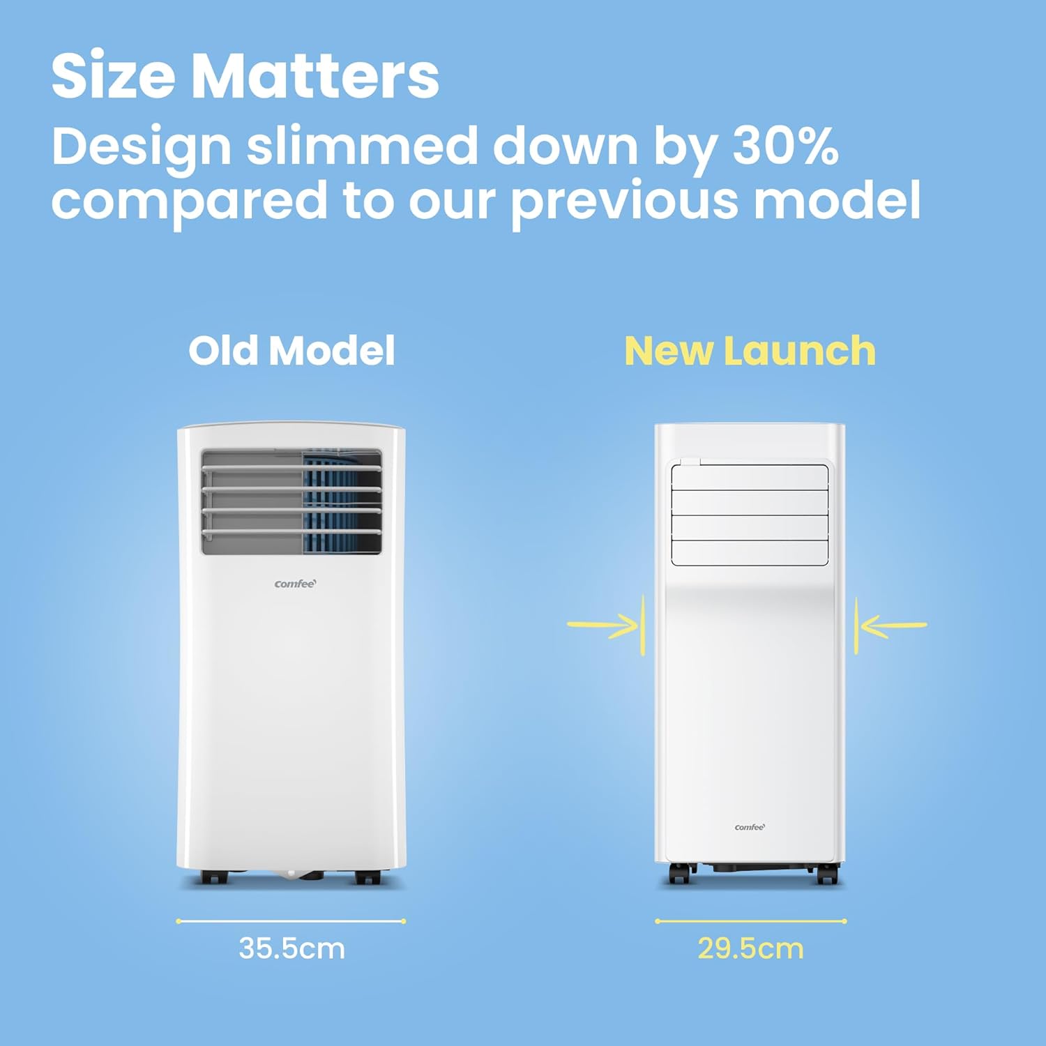 Climatiseur Mobile 9000 BTU/h 2,6kW, Contrôle APP, 3 Modes, 3 Vitesses de ventilation
