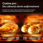 Air Fryer 10L Twinfry, Friteuse sans Huile Double Résistance, 5-en-1, Noir