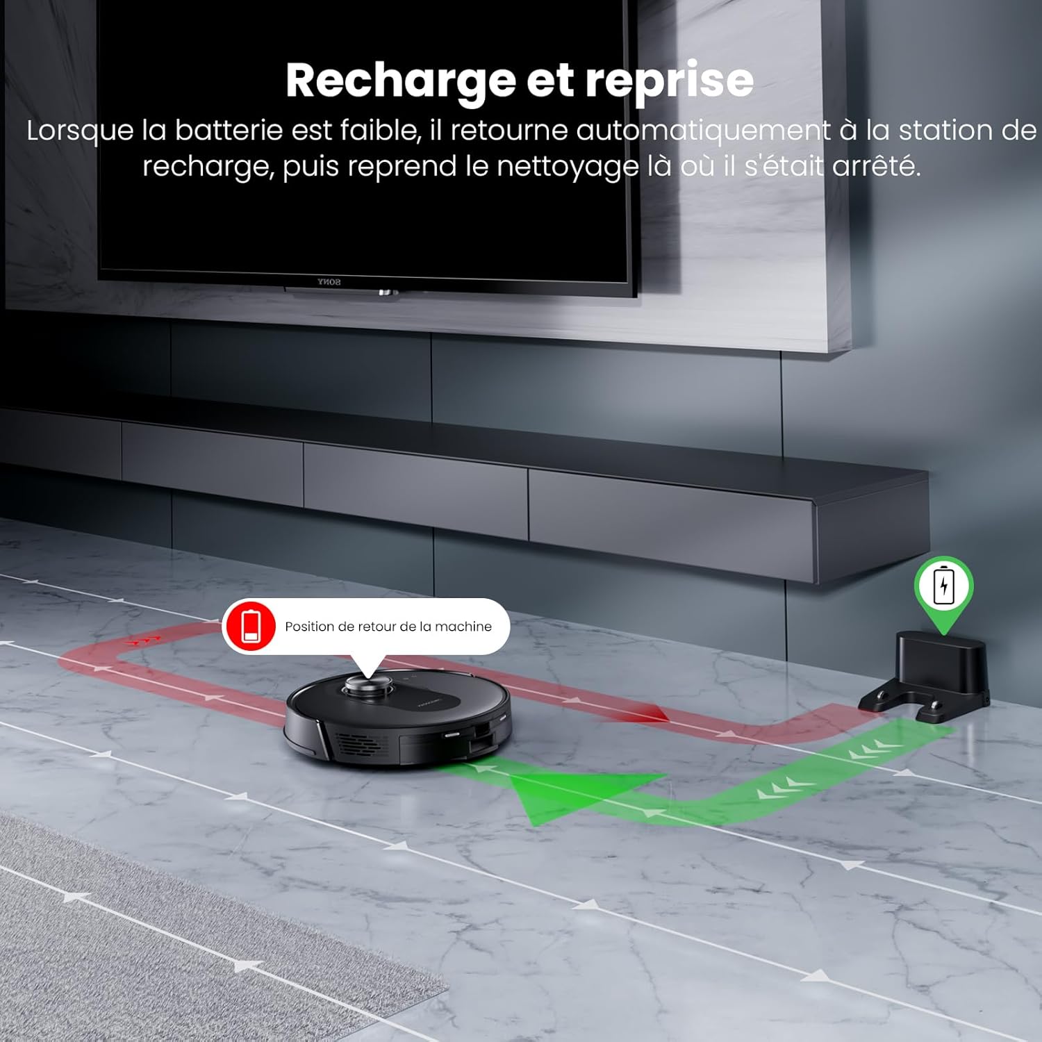 Q8 Aspirateur Robot avec Serpillière, 6000Pa, Navigation Lidar, Connecté Alexa