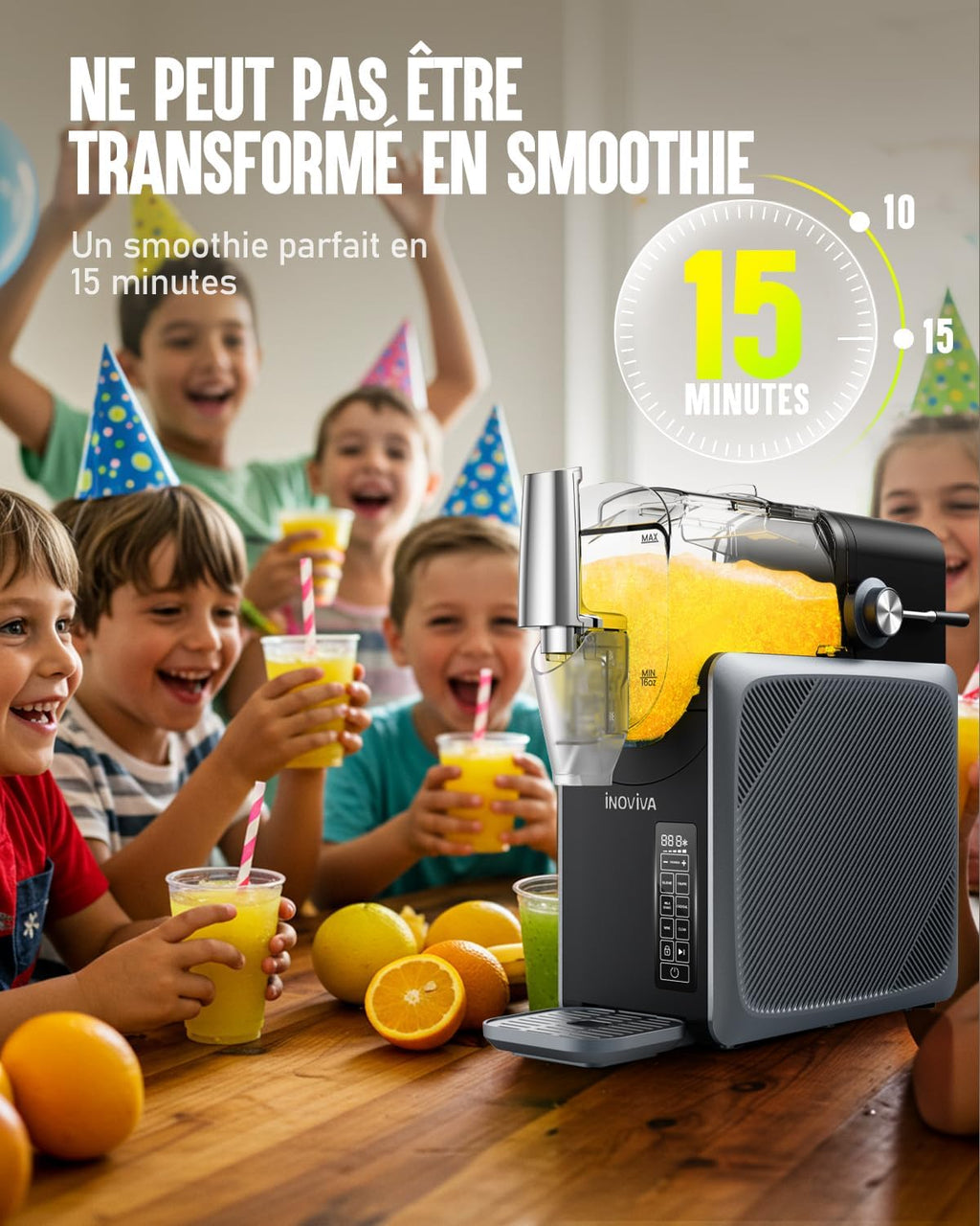 Machine à Granités 2,6 L,Slush Machine sans Glace, avec Autonettoyage, 5 Modes Préréglés