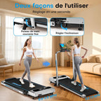 Tapis de Marche Pliable avec 12 Programmes HIIT Prédéfinis, Moteur Silencieux 2,75 CV, APP & Télécommande