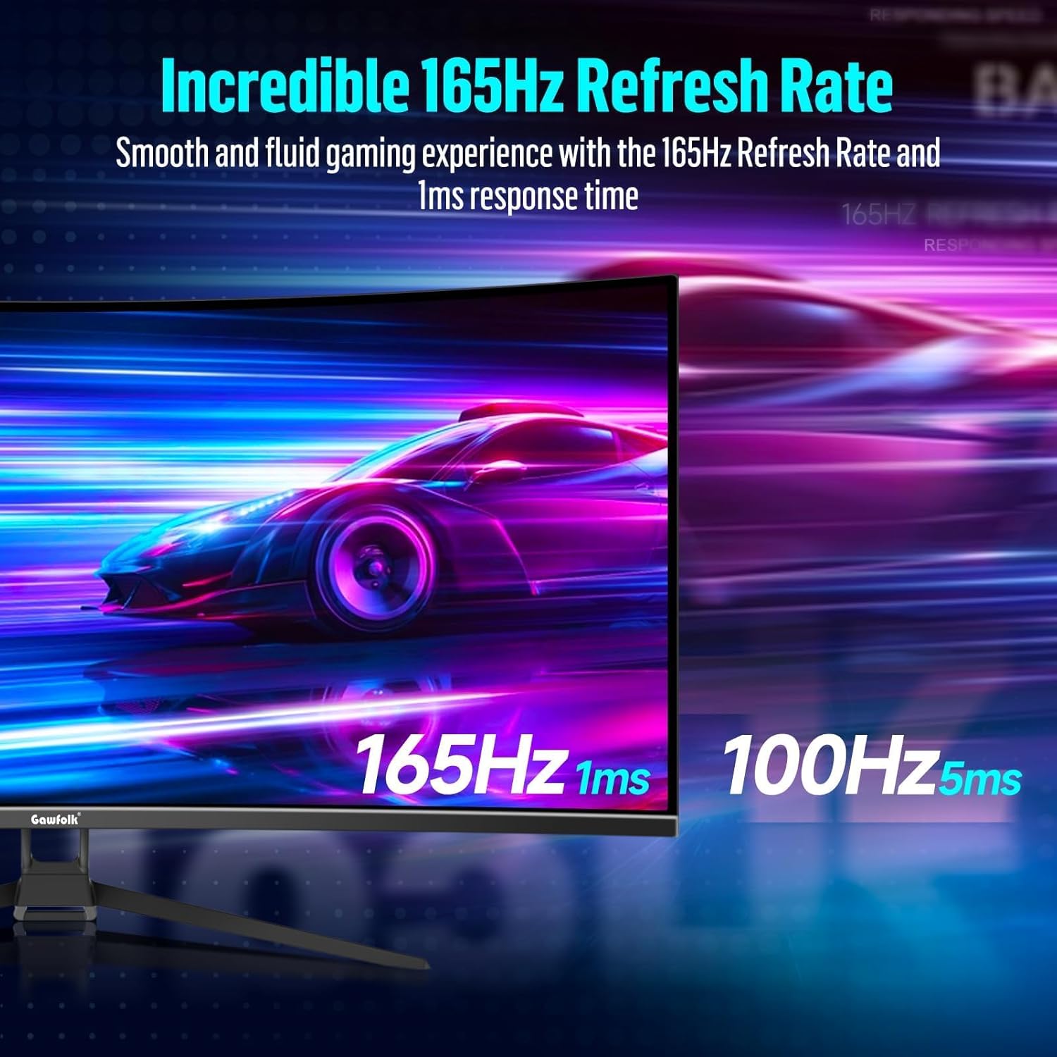 Écran PC Incurvé 34 Pouces, Moniteur Gaming 1500R 165Hz, Ecran PC UHD 4K 3840x2160