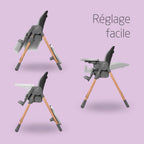 Minla Chaise Haute Bébé Evolutive, Chaise Haute Bébé, 9 Hauteurs Réglables, 5 Différentes Inclinaisons, Pliage compact