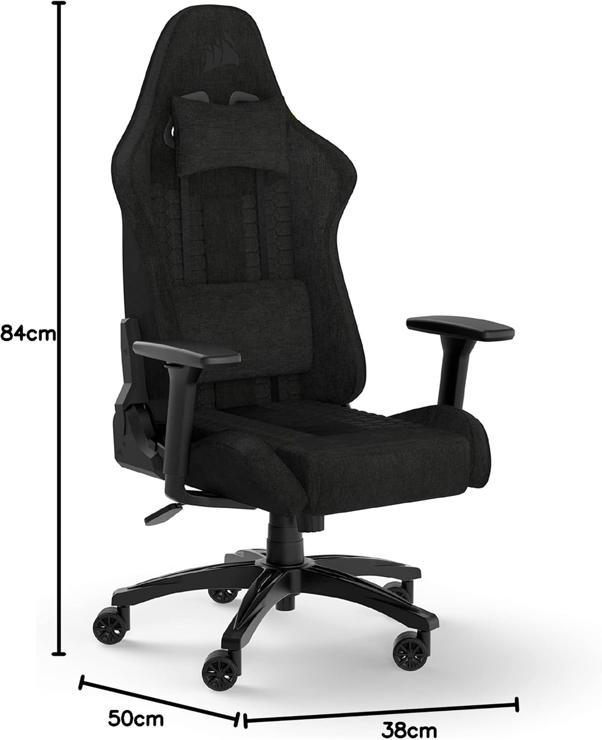 TC100 Relaxed Fauteuil Gaming - Coussin Lombaire, Coussin Repose-Nuque Détachable en Mousse à Mémoire de Forme