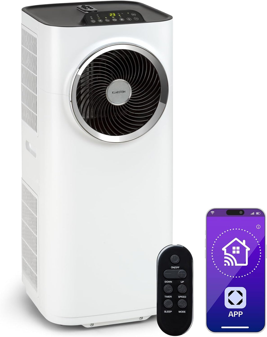 Kraftwerk Smart 12K Climatiseur Mobile - 12,000 BTU, WiFi & App Control, Ventilation 3 Niveaux