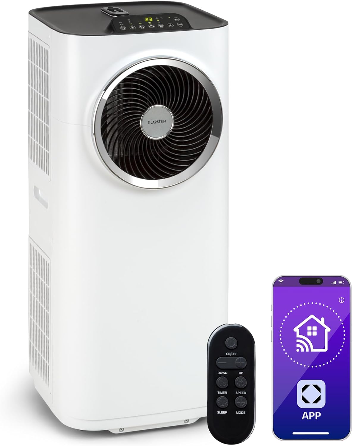 Kraftwerk Smart 12K Climatiseur Mobile - 12,000 BTU, WiFi & App Control, Ventilation 3 Niveaux